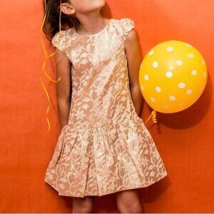 Sophie Catalou Atelier shimmering silver floral dress NWT